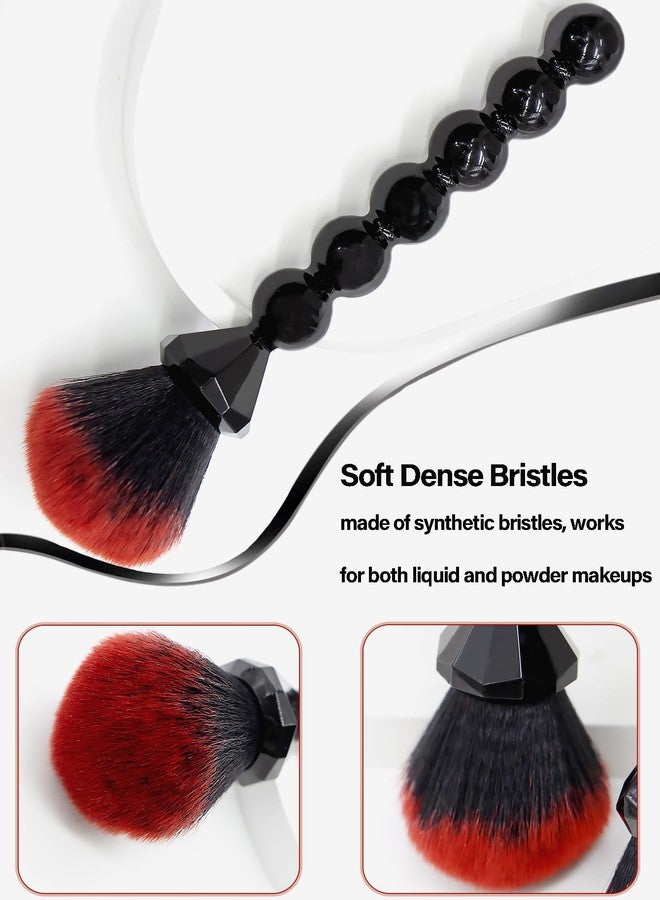 COSHINE Unique Diamond and Pearl Design Makeup Brush Set, 10pcs Cute and Full Complete Powder, Concealer, Blush, Eye Shadow Cosmetic Brushes Kit (BLACK) - Image 2